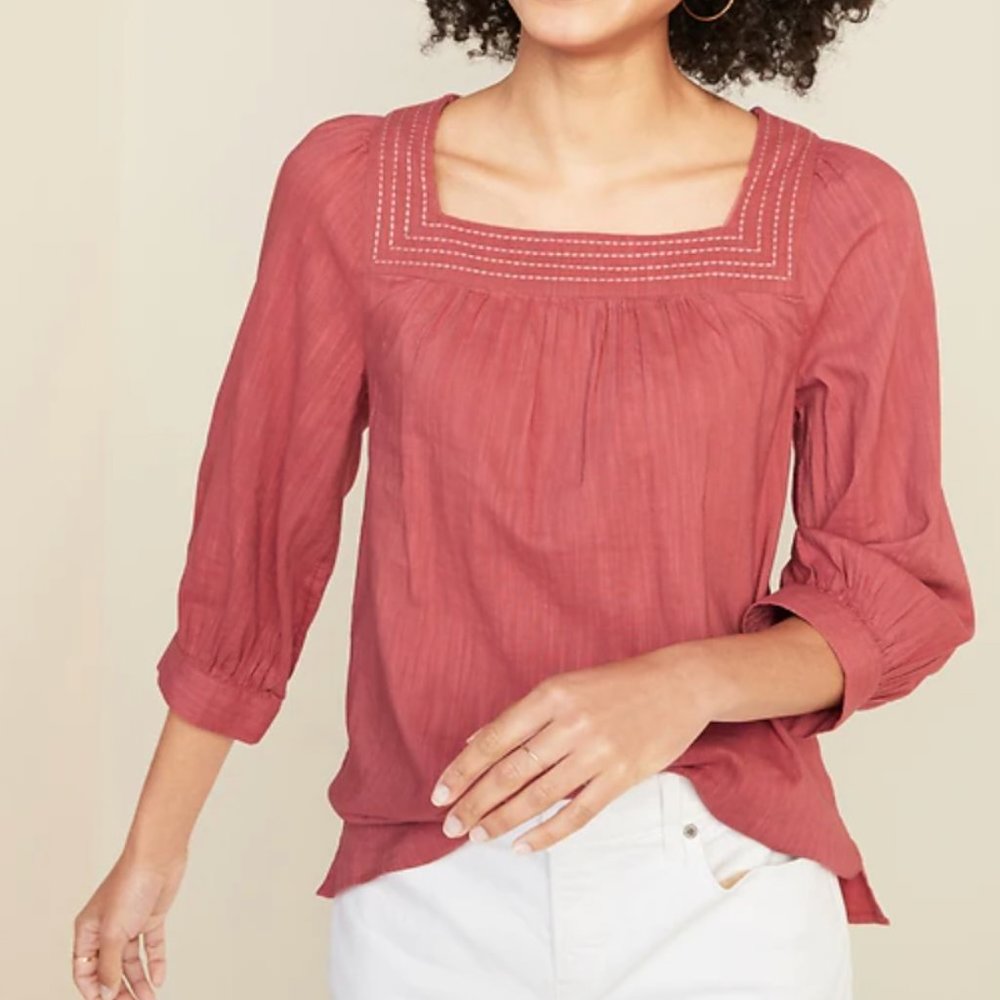 Relaxed Square-Neck Top